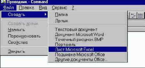 Работа с меню и панелью инструментов.